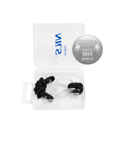 SCHWARZ SCHWIMM-SET SILIKON OHRSTÖPSEL UND NASENKLAMMER NILS AQUA 2