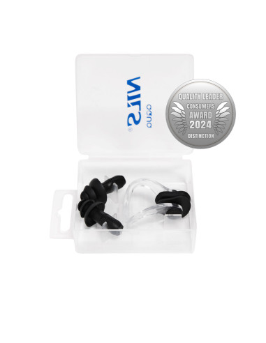 SCHWARZ SCHWIMM-SET SILIKON OHRSTÖPSEL UND NASENKLAMMER NILS AQUA