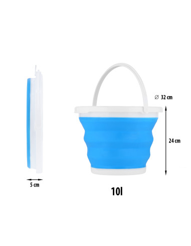 FALTBARER EIMER BLAU 10L NILS CAMP