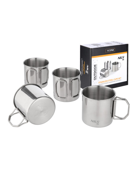 SET MIT BECHERN AUS ROSTFREIEM STAHL NILS CAMP