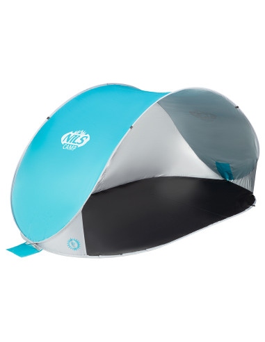 STRANDZELT SELBSTAUFBAUEND TÜRKISFARBIG-GRAU BODEN NILS CAMP