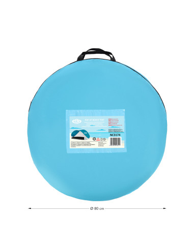 STRANDZELT SELBSTAUFBAUEND TÜRKISFARBIG-GRAU BODEN NILS CAMP