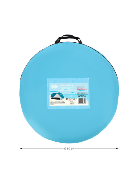 STRANDZELT SELBSTAUFBAUEND TÜRKISFARBIG-GRAU BODEN NILS CAMP