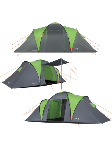 CAMPINGZELT GRÜN-GRAU HIGHLAND IV NILS CAMP