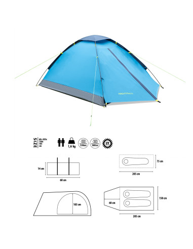 CAMPINGZELT BLAU NIGHTFALL NILS CAMP