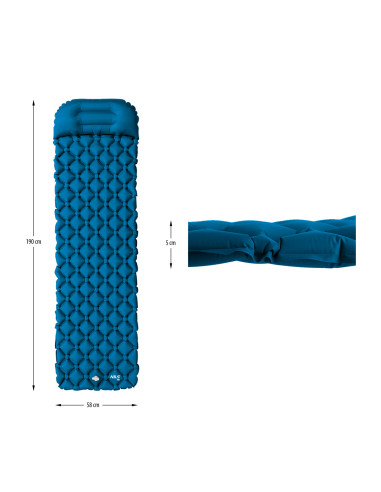 TÜRKISFARBIG TOURISTISCHE MATTE MIT DER LUFTPUMPE NILS CAMP