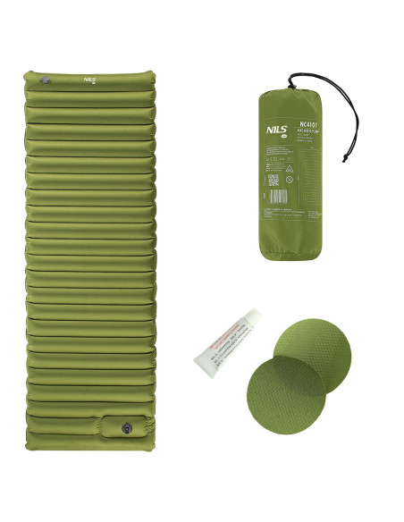 GRÜN MATTE MIT EINGEBAUTER LUFTPUMPE 9CM NILS CAMP