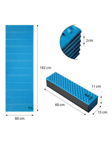 BLAU FALTBARE MATTE 188cm NILS CAMP