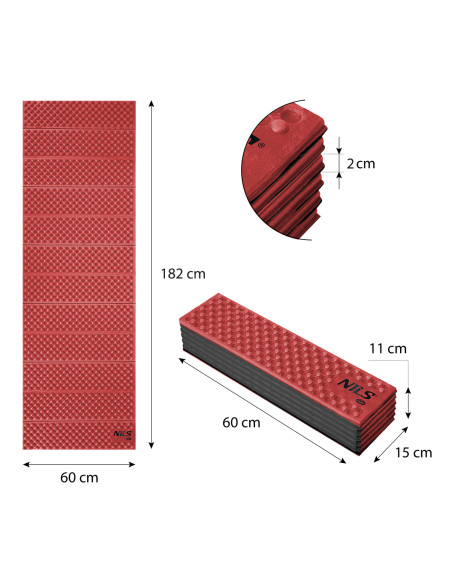 ROT FALTBARE MATTE 188cm NILS CAMP
