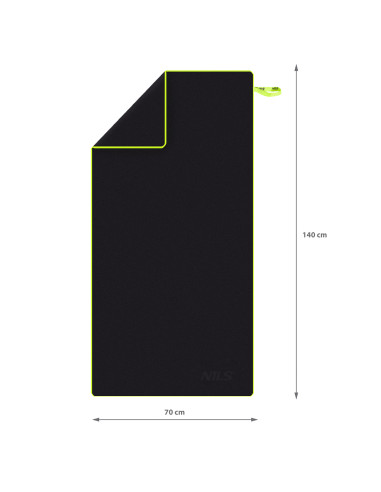 SCHWARZ MIKROFASERHANDTUCH 140x70 cm NILS CAMP