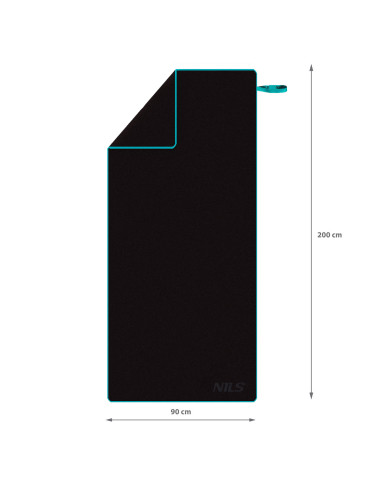 SCHWARZ MIKROFASERHANDTUCH 200X90 cm NILS CAMP