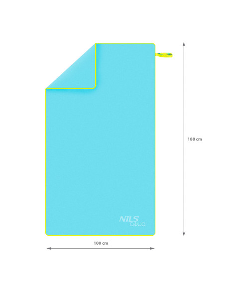 HELLBLAU MIKROFASERHANDTUCH 180x100 cm NILS AQUA