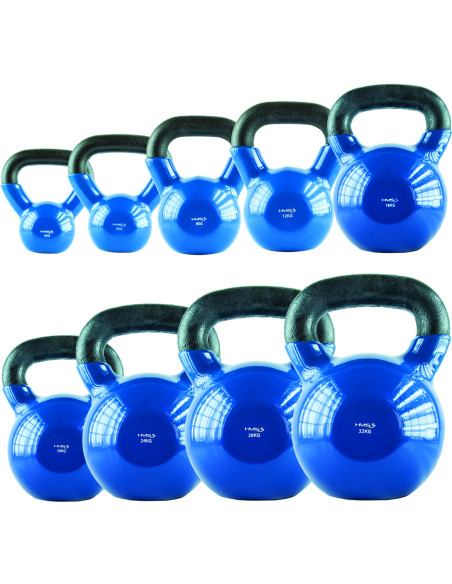 BLUE KETTLEBELL AUS GUSSEISEN MIT VINYLBESCHICHTUNG HMS
