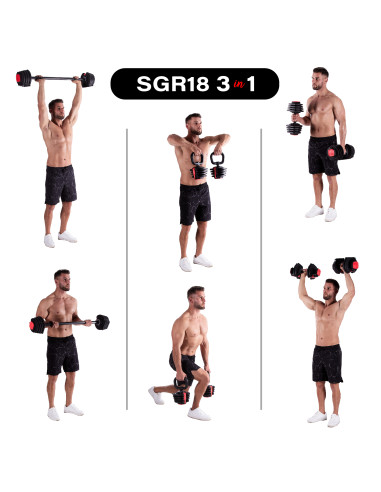 PRO SET 3-IN-1 SET MIT GEWICHTEN 20KG HMS