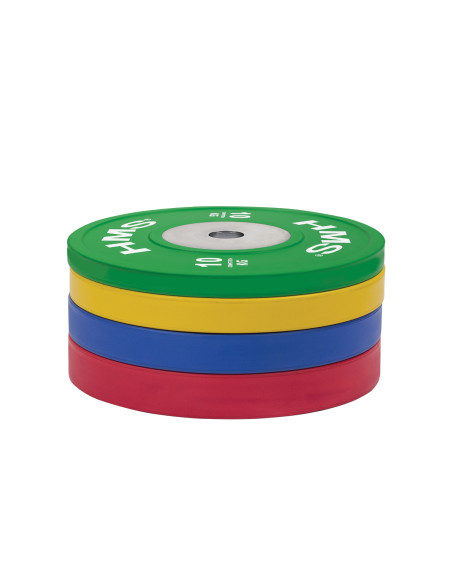 PROFI SET (8 STK. - 10,15,20,25) SET MIT OLYMPISCHEN BUMPER-HANTELSCHEIBEN HMS