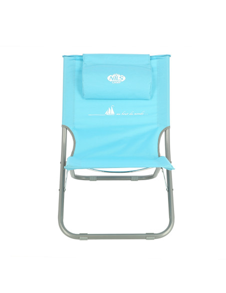 BLAU STRANDSTUHL MIT KISSEN NILS CAMP