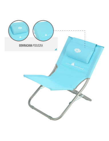 BLAU STRANDSTUHL MIT KISSEN NILS CAMP