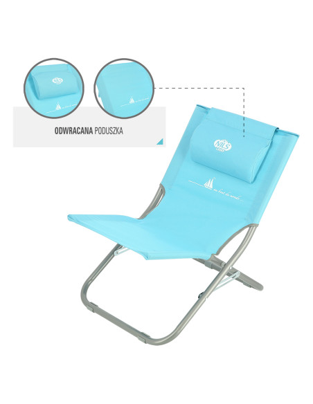 BLAU STRANDSTUHL MIT KISSEN NILS CAMP