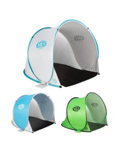 STRANDZELT SELBSTAUFBAUEND GRAU-TÜRKISFARBIG BODEN NILS CAMP 2