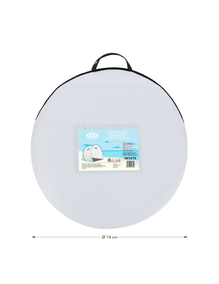 STRANDZELT SELBSTAUFBAUEND GRAU-TÜRKISFARBIG BODEN NILS CAMP