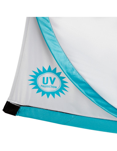 STRANDZELT SELBSTAUFBAUEND GRAU-TÜRKISFARBIG BODEN NILS CAMP