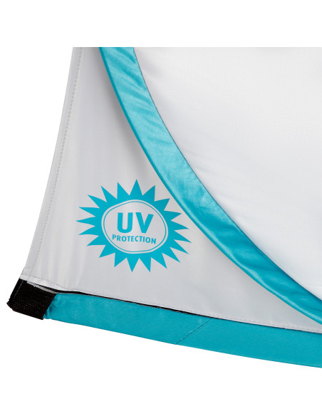 STRANDZELT SELBSTAUFBAUEND GRAU-TÜRKISFARBIG BODEN NILS CAMP