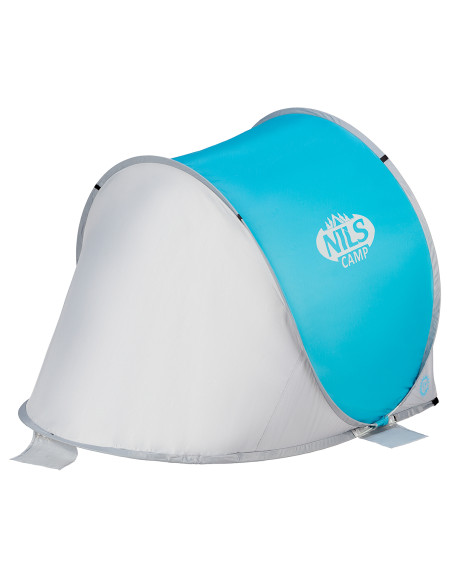 STRANDZELT SELBSTAUFBAUEND BLAU-GRAU BODEN NILS CAMP