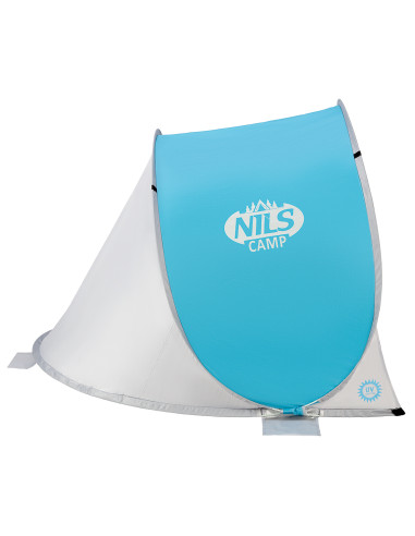 STRANDZELT SELBSTAUFBAUEND BLAU-GRAU BODEN NILS CAMP