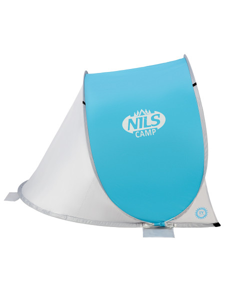 STRANDZELT SELBSTAUFBAUEND BLAU-GRAU BODEN NILS CAMP