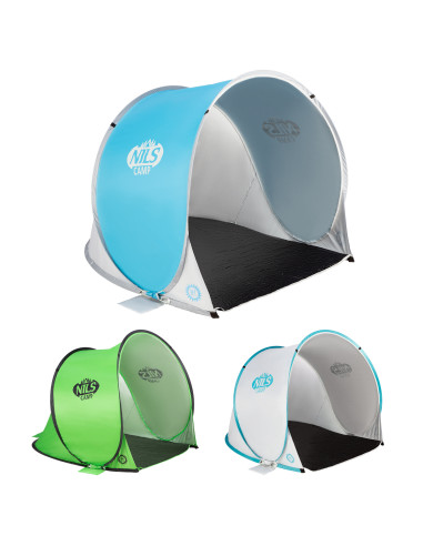 STRANDZELT SELBSTAUFBAUEND BLAU-GRAU BODEN NILS CAMP