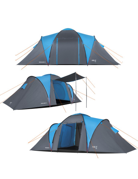 CAMPINGZELT BLAU-GRAU HIGHLAND IV NILS CAMP