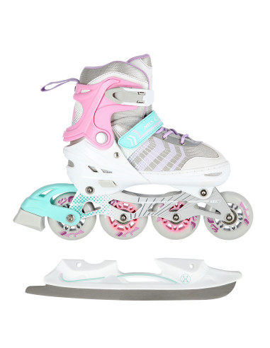 4-IN-1 ROSA GRÖßE M (34-38) INLINER MIT DER AUSTAUSCHBAREN EISHOCKEY-KUFE NILS EXTREME