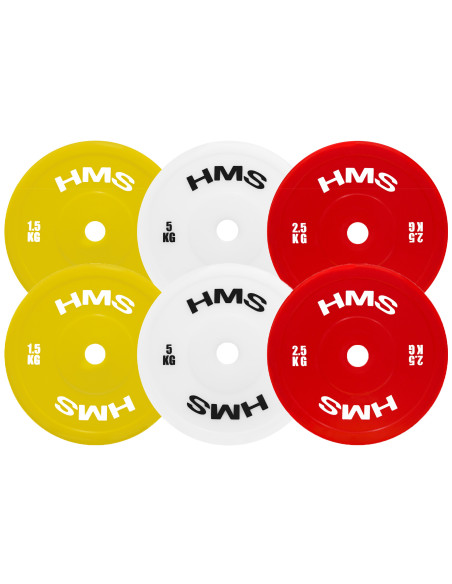 (2 X 2,5 KG) TECHNISCHE OLYMPISCHE GEWICHTSSCHEIBE PE ROT 2 X 2,5 KG HMS