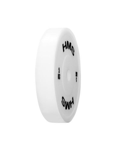 (2 X 5,0 KG) TECHNISCHE OLYMPISCHE GEWICHTSSCHEIBE PE WEISS 2 X 5,0 KG HMS