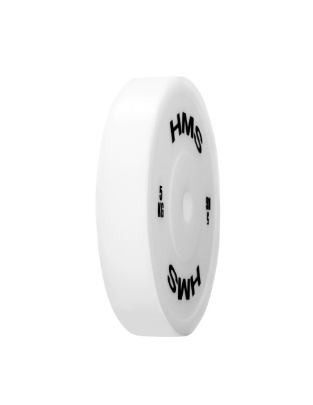 (2 X 5,0 KG) TECHNISCHE OLYMPISCHE GEWICHTSSCHEIBE PE WEISS 2 X 5,0 KG HMS