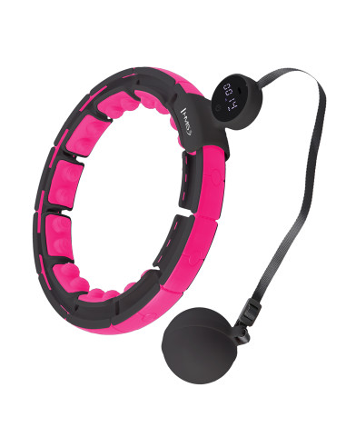 HULA HOOP SCHWARZ/PINK MIT MAGNETEN, GEWICHT UND ZÄHLER HMS