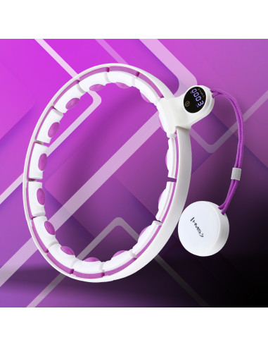HULA HOOP WEISS/VIOLETT MIT MAGNETEN, GEWICHT UND ZÄHLER HMS