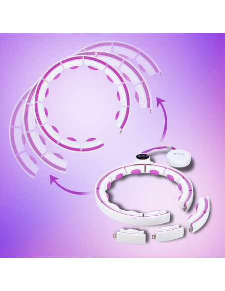 HULA HOOP WEISS/VIOLETT MIT MAGNETEN, GEWICHT UND ZÄHLER HMS