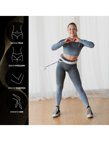 HULA HOOP WEISS/VIOLETT MIT MAGNETEN, GEWICHT UND ZÄHLER HMS