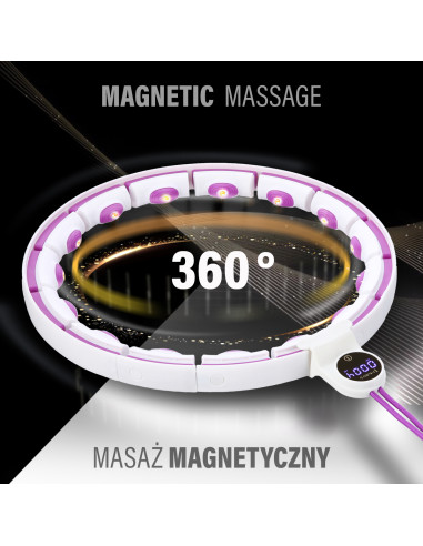 HULA HOOP WEISS/VIOLETT MIT MAGNETEN, GEWICHT UND ZÄHLER HMS