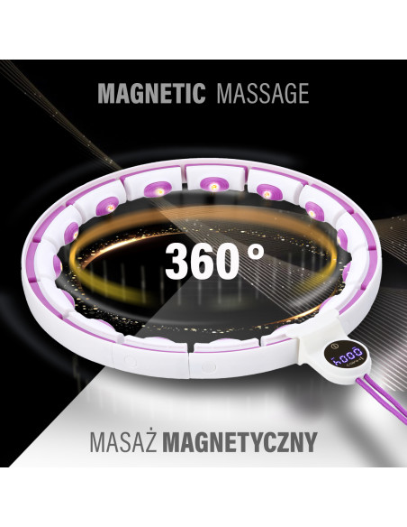 HULA HOOP WEISS/VIOLETT MIT MAGNETEN, GEWICHT UND ZÄHLER HMS