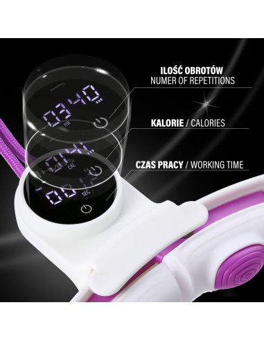 HULA HOOP WEISS/VIOLETT MIT MAGNETEN, GEWICHT UND ZÄHLER HMS