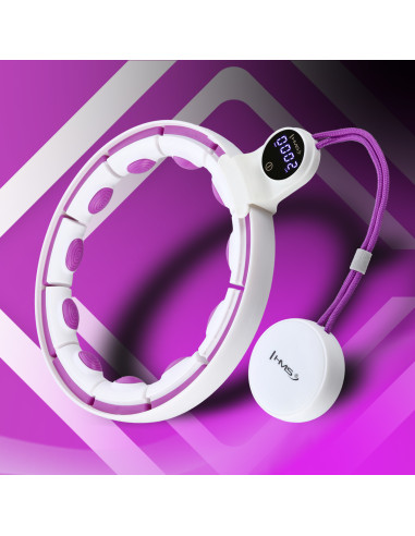 HULA HOOP WEISS/VIOLETT MIT MAGNETEN, GEWICHT UND ZÄHLER HMS