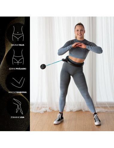 HULA HOOP SCHWARZ/TÜRKIS MIT MAGNETEN, GEWICHT UND ZÄHLER HMS