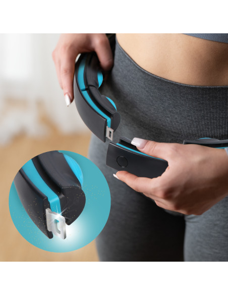 HULA HOOP SCHWARZ/TÜRKIS MIT MAGNETEN, GEWICHT UND ZÄHLER HMS