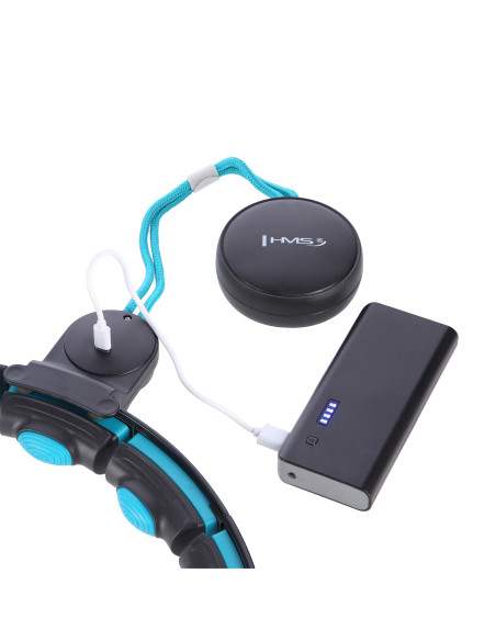 HULA HOOP SCHWARZ/TÜRKIS MIT MAGNETEN, GEWICHT UND ZÄHLER HMS