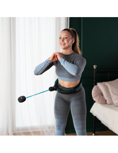 HULA HOOP SCHWARZ/TÜRKIS MIT MAGNETEN, GEWICHT UND ZÄHLER HMS