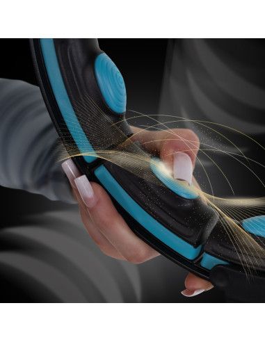 HULA HOOP SCHWARZ/TÜRKIS MIT MAGNETEN, GEWICHT UND ZÄHLER HMS