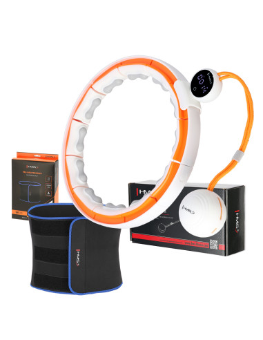 HOOP MAGNETISCH WHITE/ORANGE HHM21 MIT ZÄHLER HMS + SCHLANKGÜRTEL BR1313