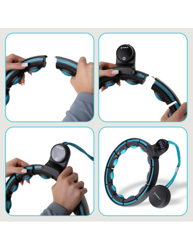 HOOP MAGNETISCH BLACK/TURQUOISE HHM17 MIT ZÄHLER HMS + SCHLANKGÜRTEL BR163 ROT